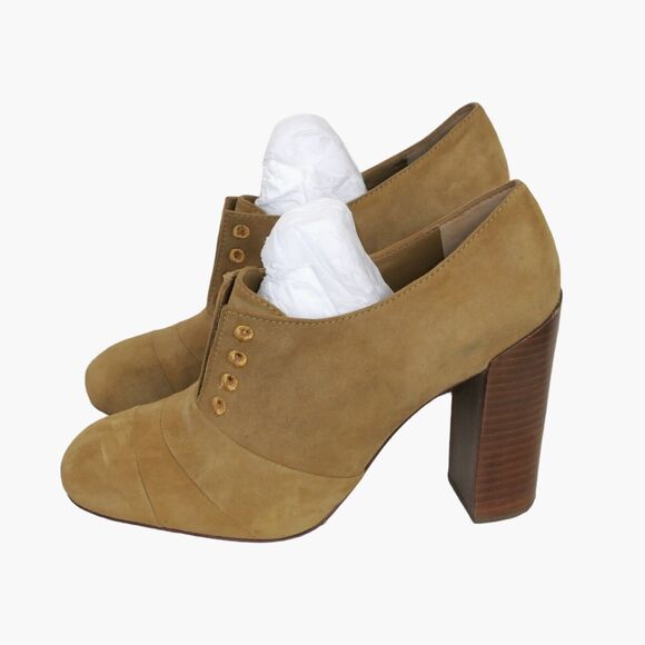 TORY BURCH Sz 9M High Heel 219313 Light Tan  Suede Ankle Booties $375 Retail EUC - Picture 3 of 13